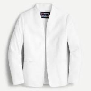 J. Crew Going Out Blazer in White Stretch Linen